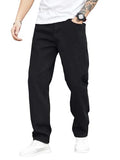 Kotty Men'S Solid Regular Fit Mid Distressed Fashionable Trendy Denim Jeans(Black,36)