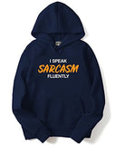 Adro Men'S Cotton Neck Hooded Sweatshirt (H21-M-Scm-Nb_Navy_2Xl)