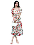 GRECIILOOKS Rayon Fit and Flare Below The Knee One Piece Maxi Bodycon Dresses Midi Dress for Women (GL-WD1208_Beige_L)