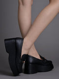 Shoetopia Stylish Solid Buckle Detailed Black Pumps For Women & Girls /Eu37,Black,4,B0DRJFS5V1