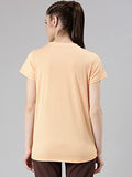 Enamor Women'S Letter Print Relaxed Fit T-Shirt (A306_Muskmelon Melange Belive Graphic,Muskmelon Melange BeApparel,XL