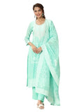 Libas Women'S Chanderi Silk Kurta Sets (99214_Turquoise Blue_Xl)