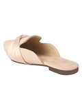 Shoetopia Women'S Creamslip-On Mules Pointed Toe Flats With Satin Ribbon Detailing | Stylish Casual & Office Eu41,Cream,8,B0DZVNGY4H