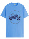 Adro Men'S Royal Bike Design Printed 100% Cotton T-Shirt - Regular Fit, Printed T-Shirts For Men (Rn24-Ryl-Sk_Sky Blue_L)