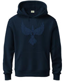 Adro Men'S Cotton Neck Hooded Sweatshirt (H24-Bird-Nb_Navy Blue,Navy BlueApparel,S