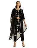 Kaari Rayon Staple 3 PCS Women Kurta Set (KAAAW24WSKD-82020_Kohl Black_L)