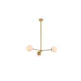 Living District Briggs 3-Light Mid-Century Metal Pendant In Brass And White