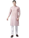 See Designs Men'S Pink & Gold Printed Straight Kurta - Sd2Kt_1132Xxl