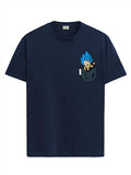 ADRO Tshirt for Men | Anime T Shirt for Men | 100% Cotton Tshirt | Graphic Printed T-Shirt | Chest Printed Tshirt | Gogeta Anime Tshirt | T-Shirts| RN24-STICK-GOGE-NB-S Navy Blue,Navy Blue