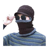 Gajraj Unisex Wool Windproof Multi Functional Monkey Cap Winter Face Mask, Balaclavas, Neck Warmer, Cap And Bandana Coffee, Free