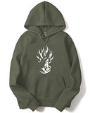 Adro Men'S Cotton Neck Hooded Sweatshirt (H21-M-Gok-Ol_Olive_L)