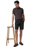 Xyxx Men Twill Cotton Chinos Shorts, Regular Fit, Solid, Pack Of 1, Cb1Sht05_32, Pitch Black, 32