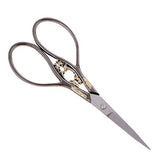 ATORSE 2xStainless Steel European Vintage Floral Scissor Embroidery Scissors Black