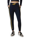 Fyltr Women'S Joggers With Side Tape Detailing - Elasticated Waistband | Contrast Drwacord | Elastic Hem,Vainly Navy,Vainly Navy,34