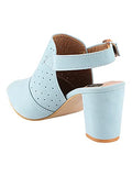 Shoetopia Women'S Block Heel Pumps,Blue,7,B0BY6T73P3