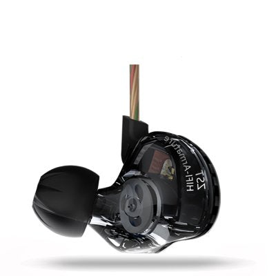 KZ ZST Dynamic Hybrid Dual Driver in Ear Earphones (Black with Mic)