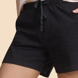 Enamor E062 Basic Cotton Shorts,Jet BlackApparel,XL