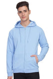 Adro Men'S Cotton Neck Hooded Sweatshirt (Zhh-24-Pln-Sk-Xl_Sky Blue)