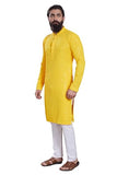Divisive Men'S Sequince Embroidered Cotton Blend Only Slim Fit Kurta (Dkrt231_L_Yellow)