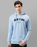 Adro Men'S Cotton Blend Neck Hooded Sweatshirt (H24-New-Sk_Sky Blue