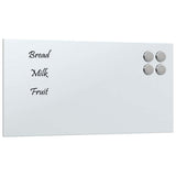 vidaXL Wall-Mounted Magnetic Board White 15.7x7.9 Tempered Glass, Glass Blackboard, Magnetic Board for Wall, Writing Board, Magn