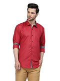 Lookmark Men'S Cotton Blend Stitched Solid Full Sleeve Shirt(New-Shirt 06-S) Red