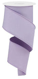 Solid Diagonal Weave Wired Edge Ribbon, 10 Yards (2.5 Inch, Lavender)