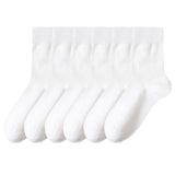 MidCalf Length, Crew Length, Pure Cotton Plain Solid White Formal Socks For Men And Boys Pack Of 6 Pairs, Free Size