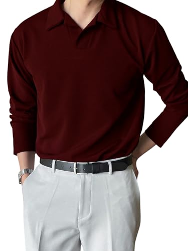 Leriya Fashion T-Shirt For Men || Black Men T-Shirt || || Men Polo T-Shirt || Men Pain T-Shirt (Medium, Maroon)