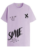 Adro Mens Smile Printed Cotton T-Shirt_Rn24-L2-Smile-Pu-M Purple