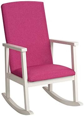 Children'S Deluxe Rocking Chair W/ Fully Upholstered Pink Seat And Backrest