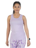 Rupa Colors Playsure Solid 100% Combed Cotton Rib Fabric Women'S Tank Top Sleeveless Pack Of 1,LavenderApparel,M