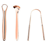 Wowobjects Scraper Set Portable 3Pcs Washable Sturdy Waterproof Stainless Steel Rustproof Tongue Cleaner Tongue Scrubbers