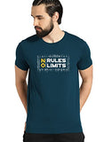 Adro No Rules No Limits Mens Printed T-Shirt (Rnr-M-Lim-Sb_Teal_Xl)