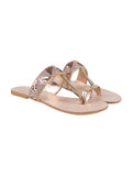 Shoetopia Elegant Ethnic Rose-Gold Kolhapuri Flats For Women & Girls,Rose-Gold,9,B0F6TWTMD6
