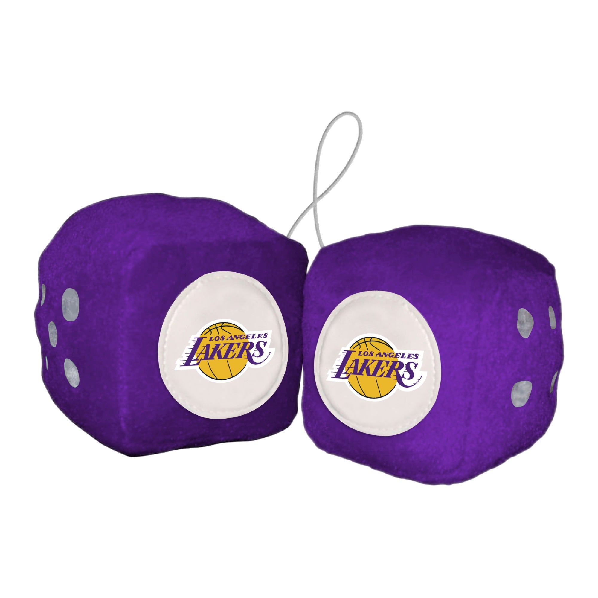 Los Angeles Lakers Team Color Fuzzy Dice Dcor 3 Set