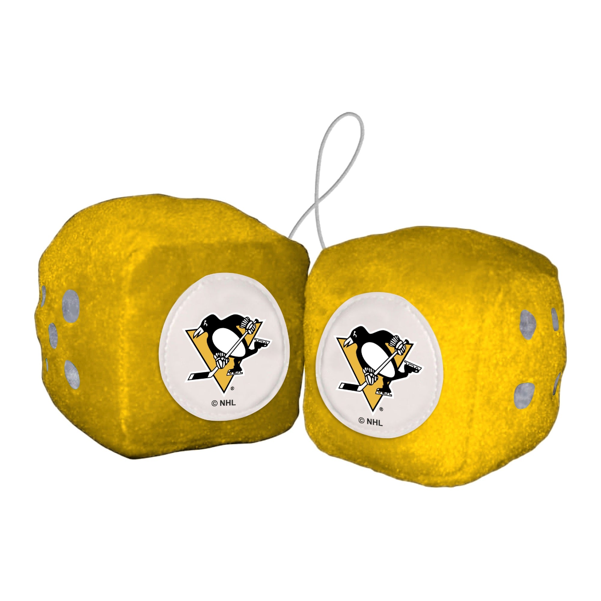 Pittsburgh Penguins Team Color Fuzzy Dice Dcor 3 Set