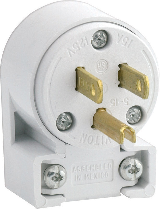 Angle Ground Plug 15A Wh (Pack Of 1)