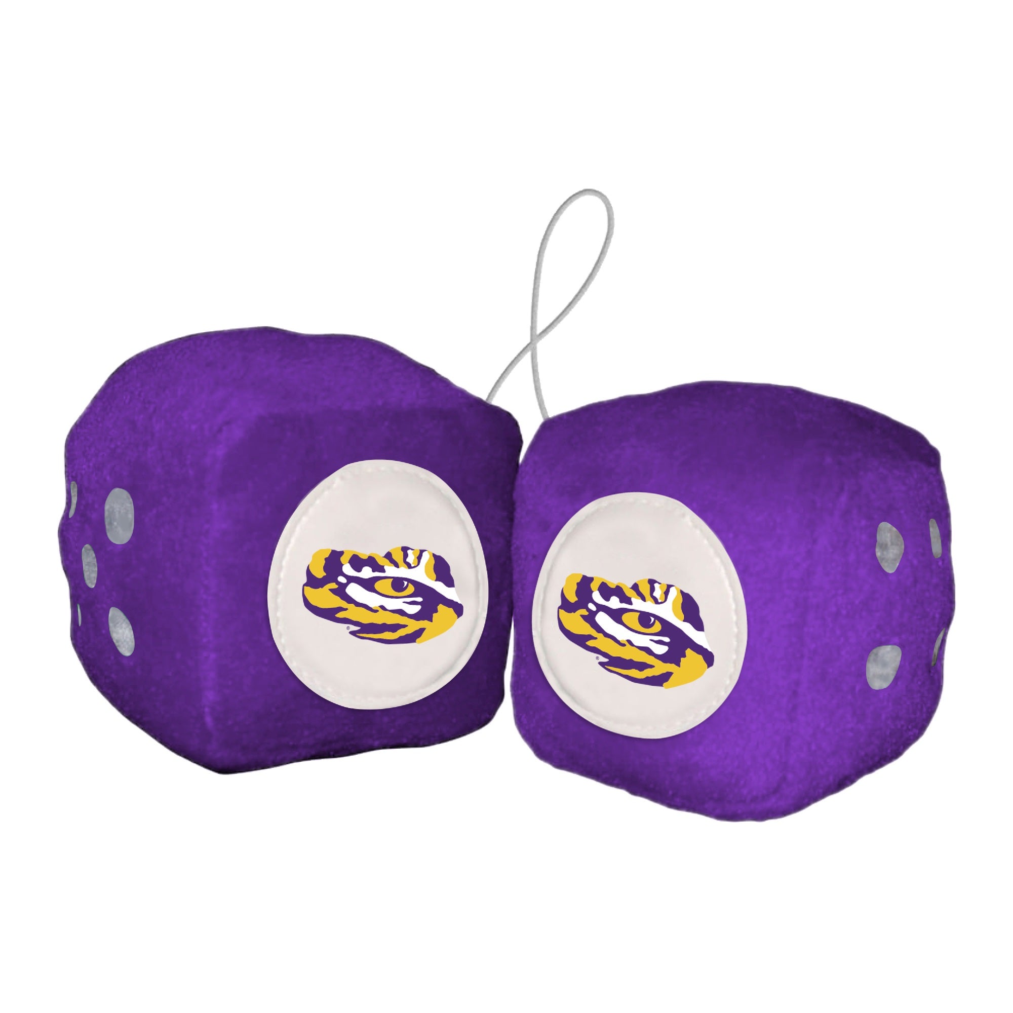 Lsu Team Color Fuzzy Dice Dcor 3 Set
