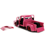 1956 Ford F100 Pickup Truck Pink with Graphics and Franken Berry Diecast Figure Franken Berry Hollywood Rides Series 1/24 D