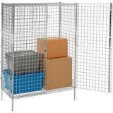 Nexel® Security Wire Shelving Unit Open Cage 36Wx18Dx66H Chrome Unassembled