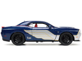 2015 Dodge Challenger Srt Hellcat Dark Blue With Graphics And Red Interior And Thor Diecast Figure The Mighty Thor Marvel
