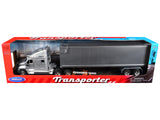 Kenworth T2000 Truck Silver Metallic with Gray Container Transporter Series 1/32 Diecast Model by Welly