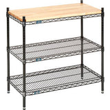 Nexel® 3 Shelf Chrome Wire Shelving Display Unit Starter 24W X 14D X 34H