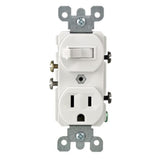 3235314 SWITCH SP W/GD OUTLT WHT Leviton 15 amps Single Pole Combination Switch & Receptacle White (Pack of 1)