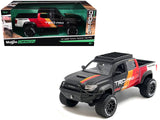 2023 Toyota Tacoma TRD PRO Off Road Pickup Truck Matt Black with Graphics and Roofrack Maisto Design Series 1/27 Diecast Model