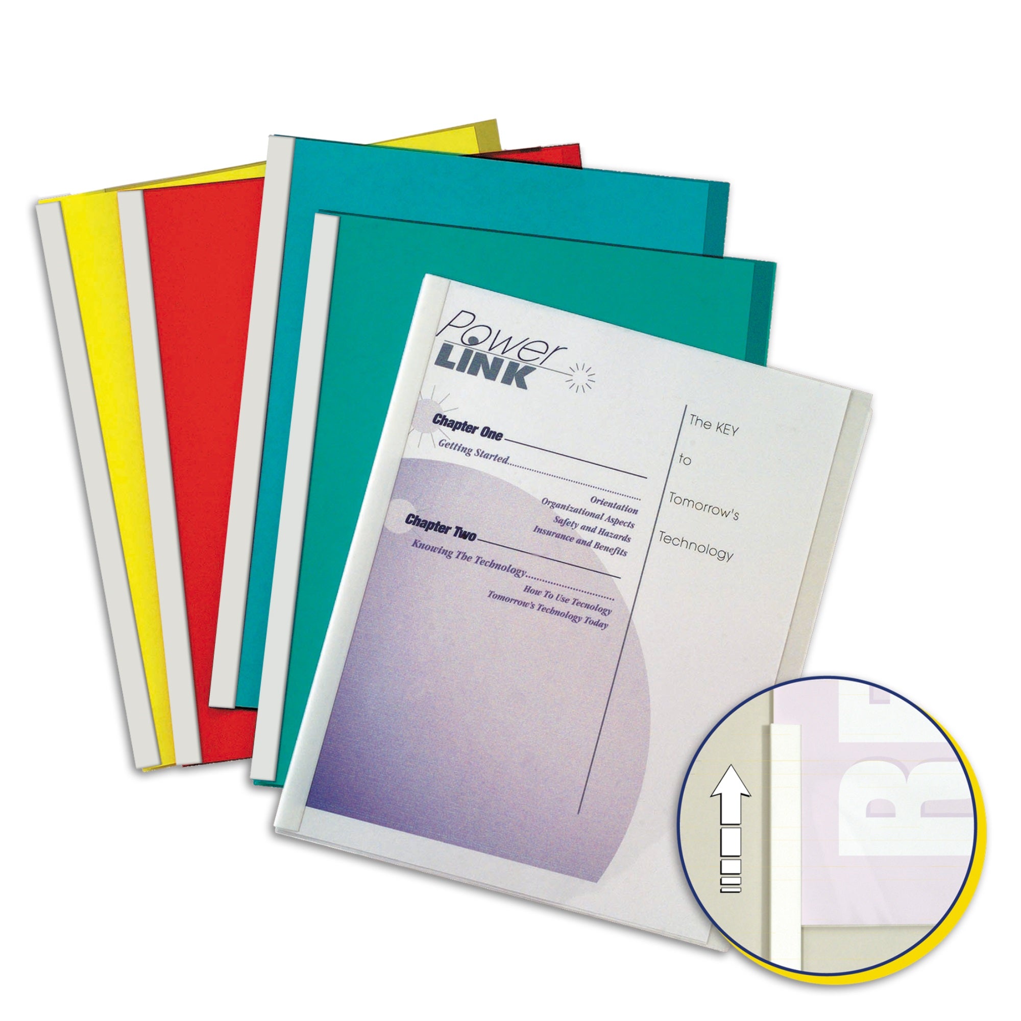 Vinyl Report Covers With Binding Bars, Assorted, White Binding Bars, 11 X 8 1/2, 50/Bx, 32550