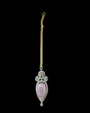 BR462 Anmol necklace set in pink( rose quartz ), Cats eye and pearls ( READY TO SHIP )