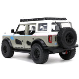 2021 Ford Bronco Gray And White With Matt Black Hood With Roof Rack M2 Motoring Just Trucks Series 1/24 Diecast Model Ca