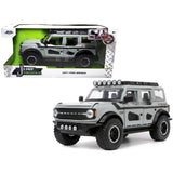 2021 Ford Bronco Gray With Black Stripes With Roof Rack Own The Night Just Trucks Series 1/24 Diecast Model Car By Jada